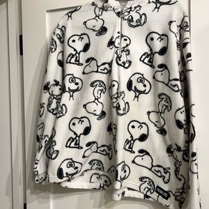 Peanuts Snoopy White and Black half  Zip-Up Jacket.